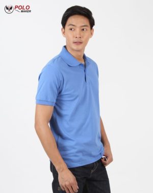 เสื้อโปโล CoolPlus CP011 ผู้ชาย สีฟ้า pmkpolomaker