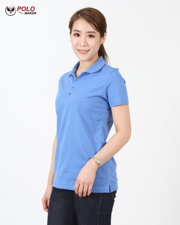 เสื้อโปโล CoolPlus CP011 ผู้หญิง02 สีฟ้า pmkpolomaker