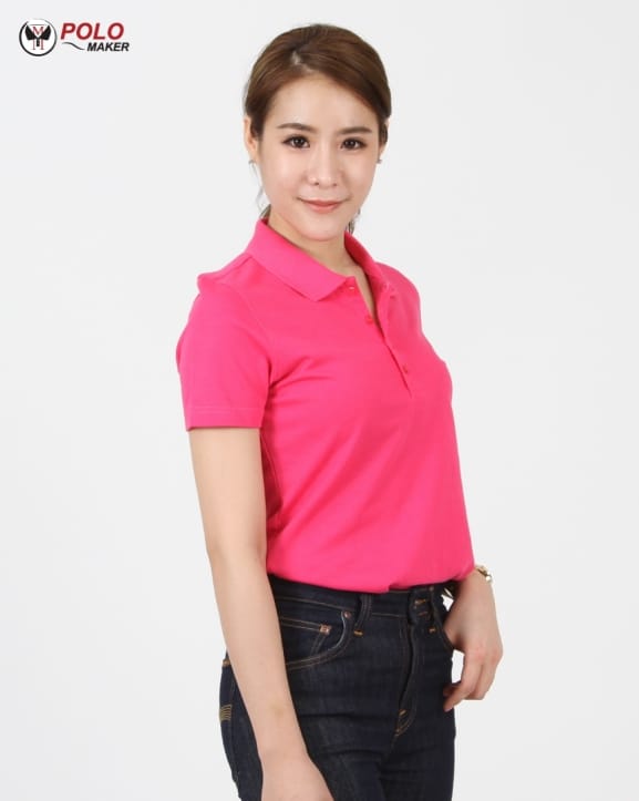 เสื้อโปโล ผู้หญิง CoolPlus สีบานเย็น CP014 pmkpolomaker