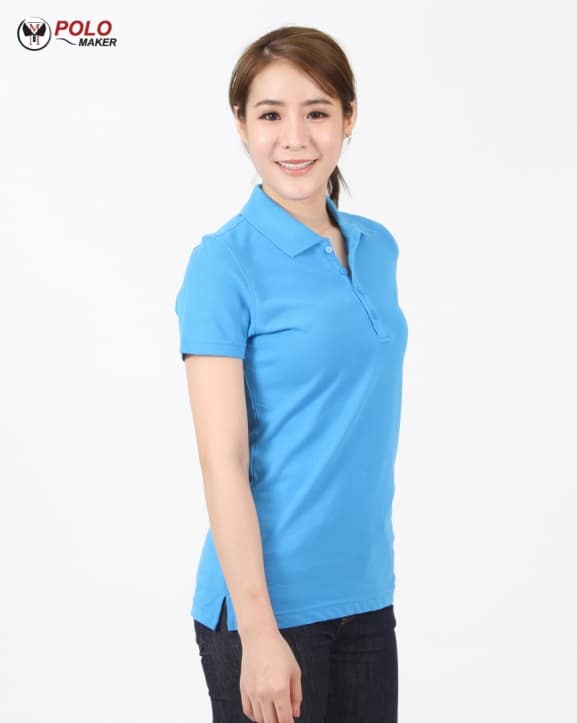 เสื้อโปโลผู้หญิง CQ006 สีฟ้า020 pmkpolomaker